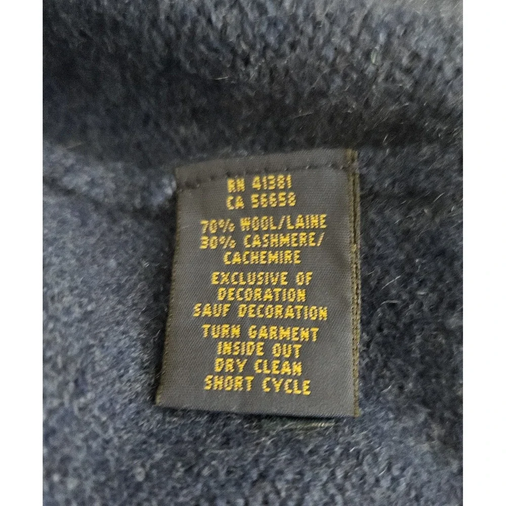 Polo Ralph Lauren Men's Large Navy Wool Cashmere Sweater Gold Pony‎ Italian Yarn